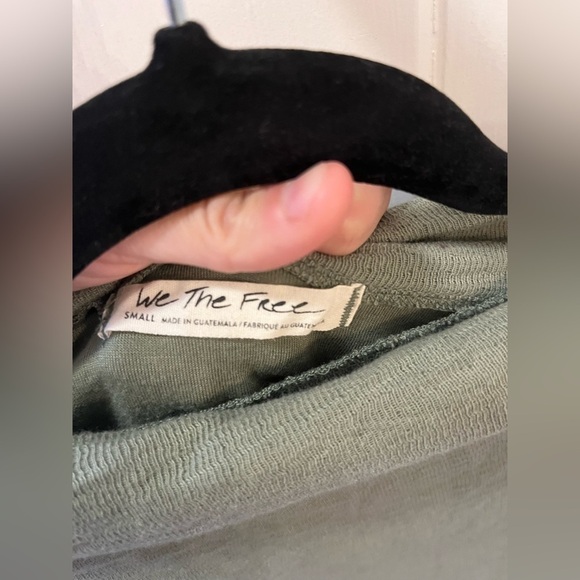 We the Free Green Oversized Tunic Dress Top Size Small wide neck - Picture 2 of 6